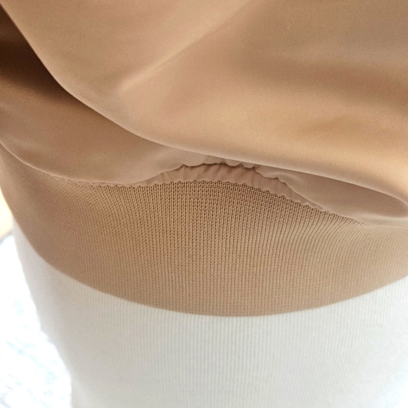 H&M Bomber Jacket Full Front Zip Women's 6/Medium Blush Pink Satin Comfortable - Picture 5 of 6